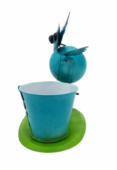 Whimsical Metal Owl Planter with Flower Pot | Cute Garden Owl Decor | Indoor Outdoor Plant Holder