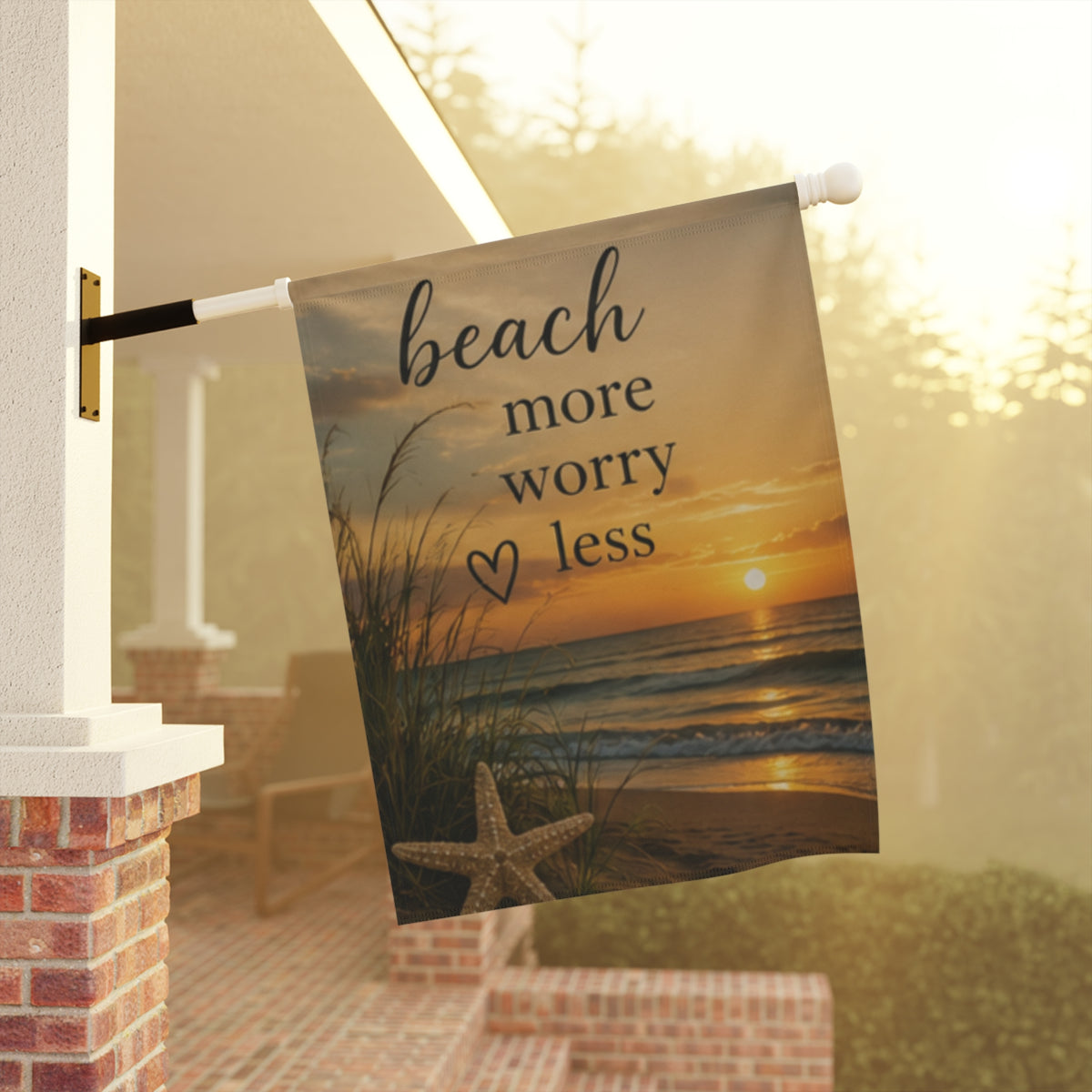 Beach More Worry Less Garden Flag | House Banner