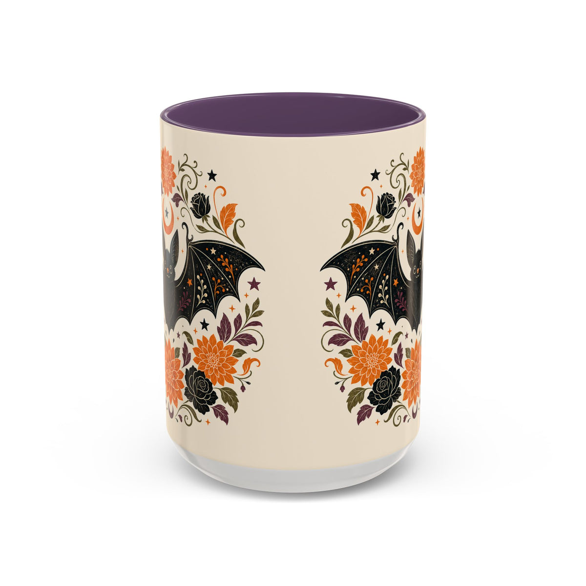 Halloween Floral Bat Coffee Mug — Cute Spooky Accent Mug (11/15oz)