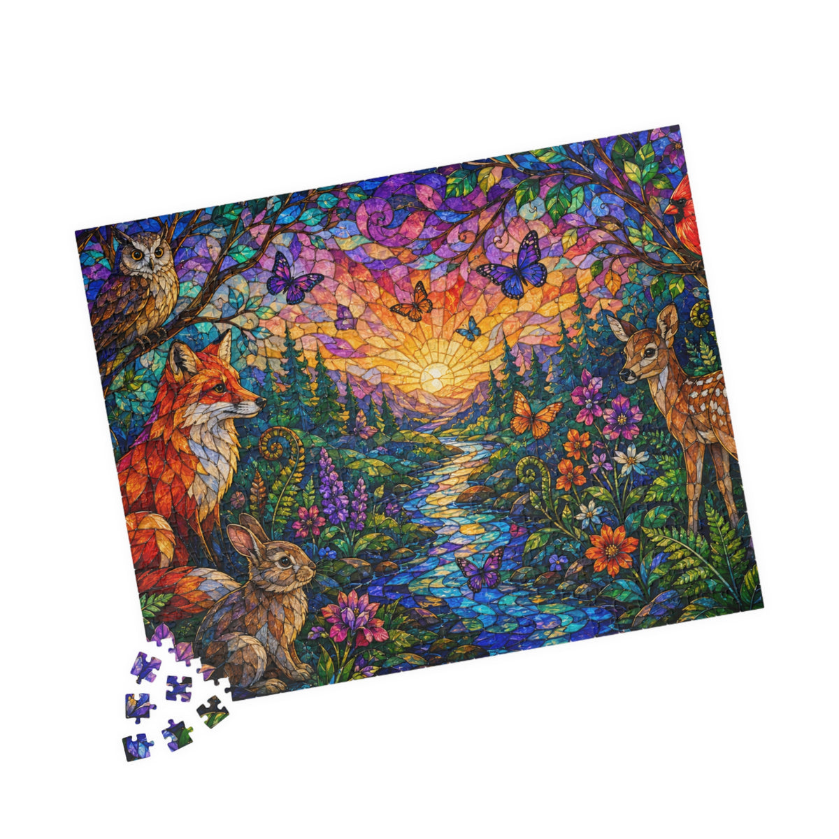 Woodland Sunset Animals Puzzle | 1014 Piece Jigsaw