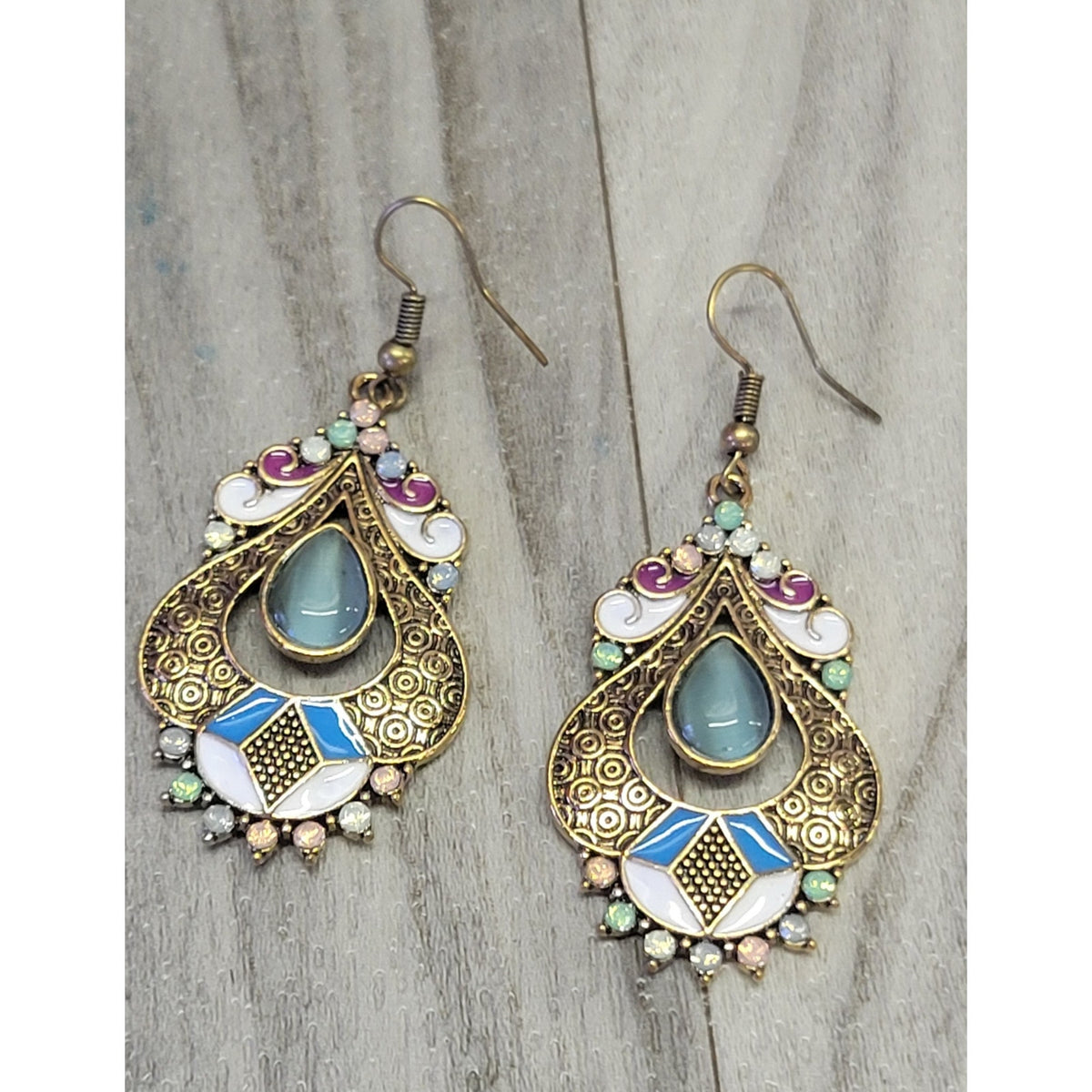 Multicolor dangle tear drop earrings
