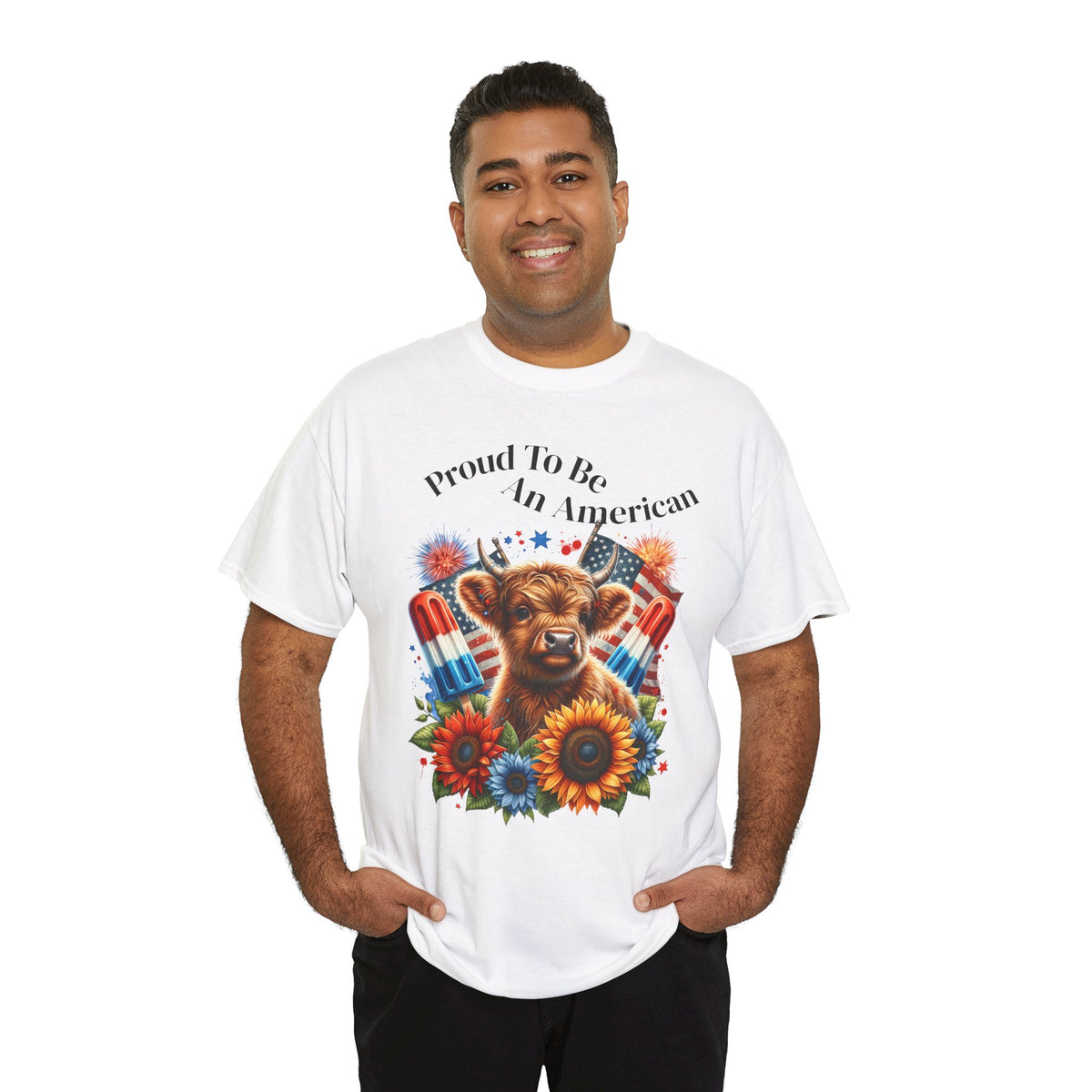 Highland Cow 4th of July Tee