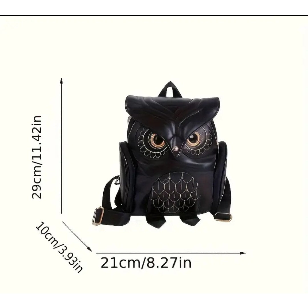Black Owl Flap Backpack NWT