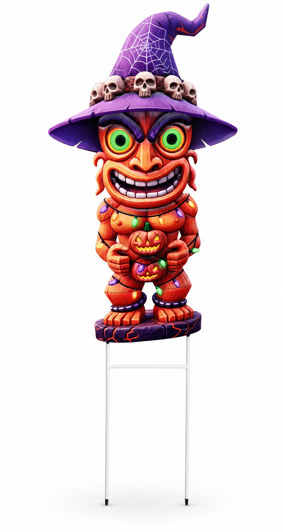 Halloween Witch Tiki Metal Garden Stake – 32″ Outdoor Yard Decor