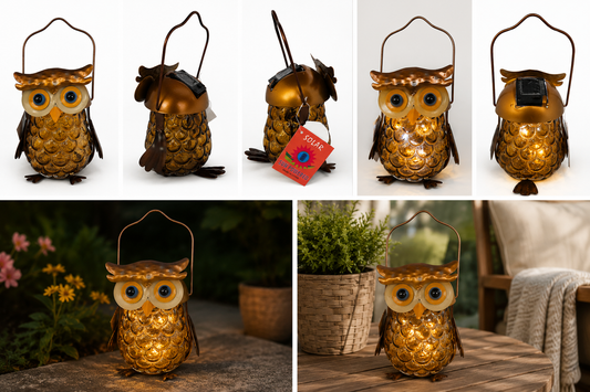 Hootie Glow™ Solar Owl Lantern