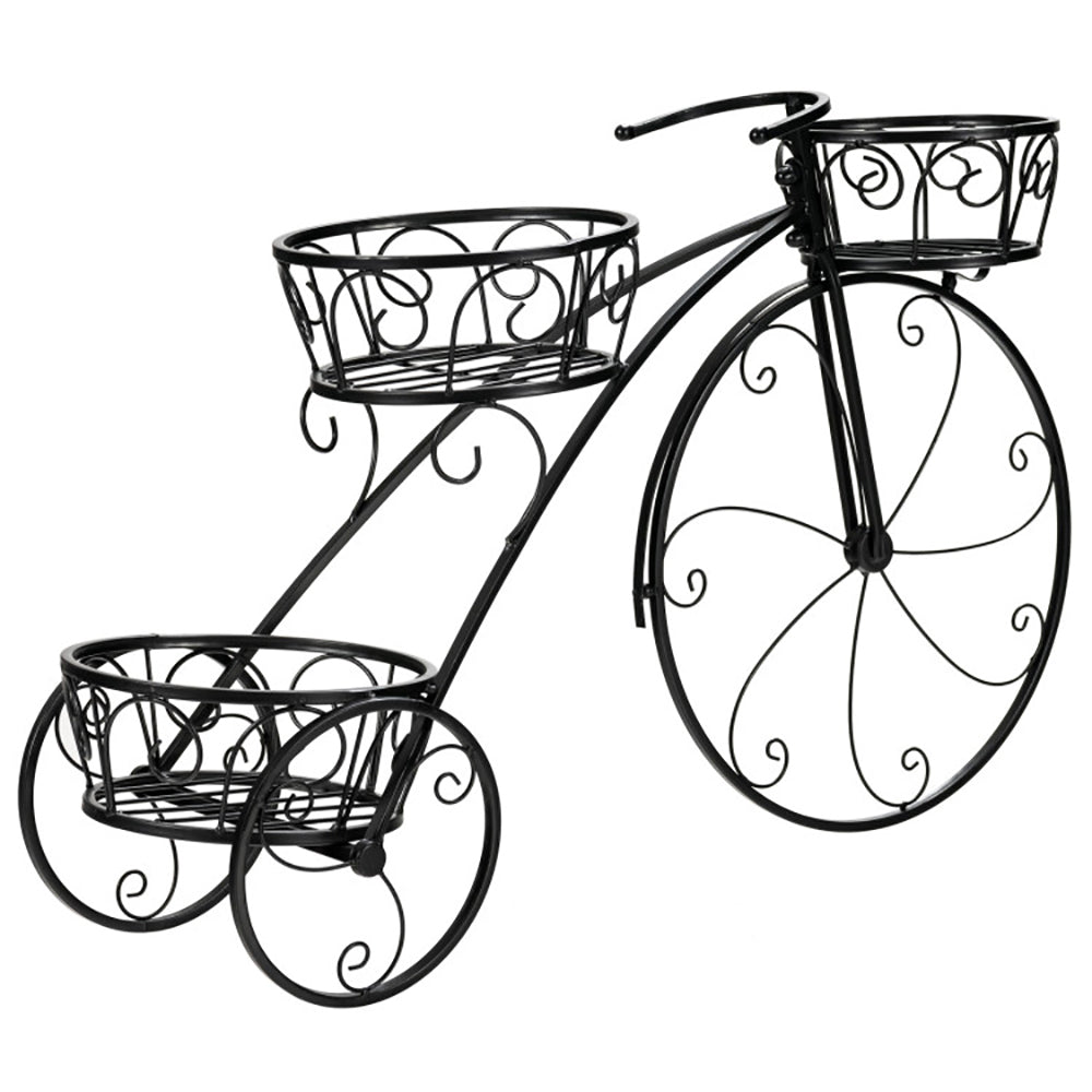Tricycle Plant Stand Flower Pot Cart Holder In Parisian Style