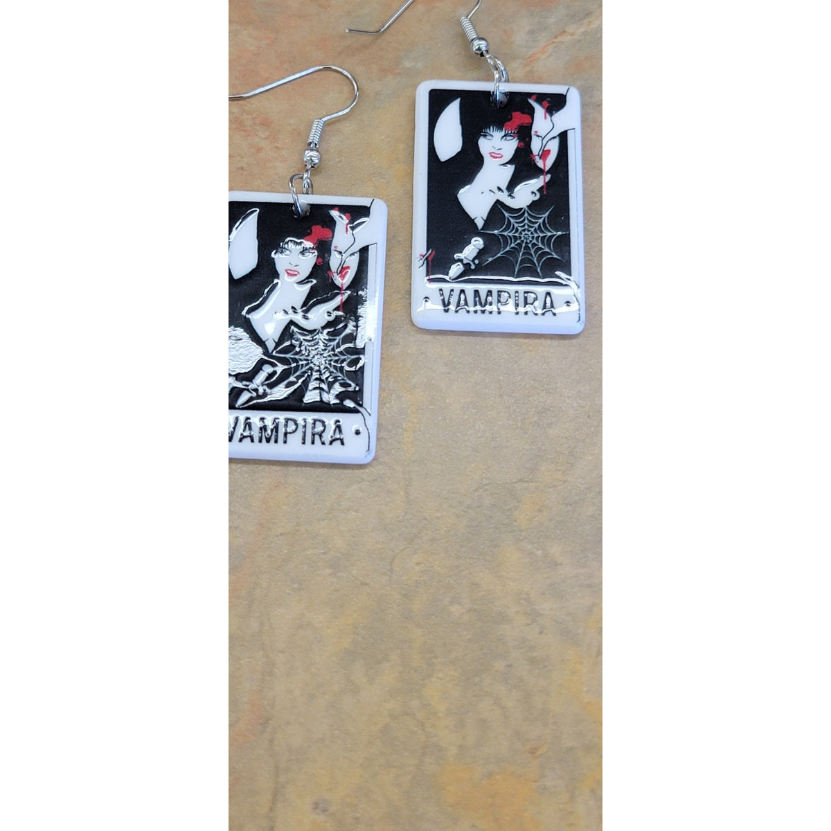 Vampira Double-sided Halloween Earrings Gothic Vampira Earrings