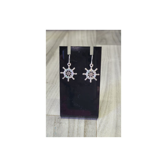 Ship wheel earrings