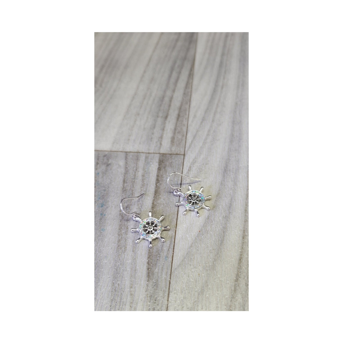 Ship wheel earrings