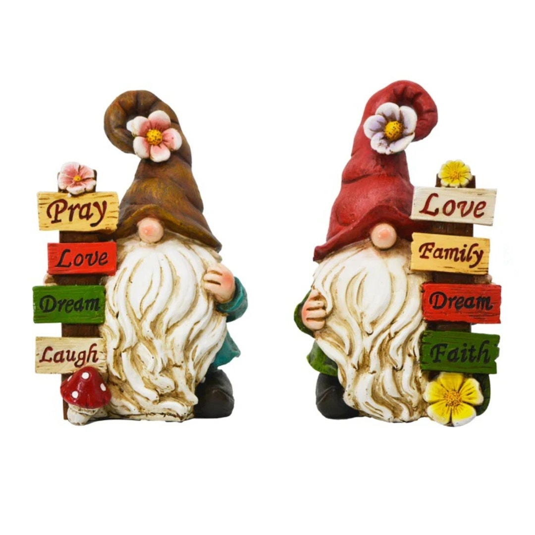 Spring Garden Gnome with Red Hat